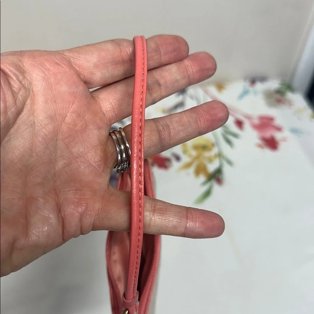 Coach Pink and Gold Geometric Wristlet